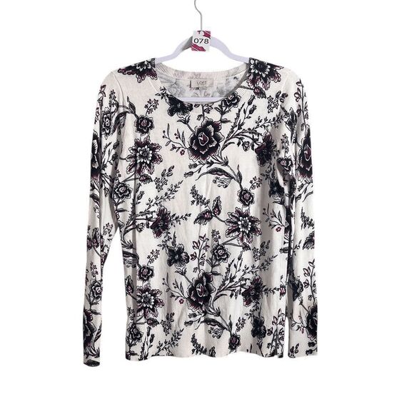 Loft || Womens Top || Small Floral Long Sleeve Sweater - Picture 1 of 3